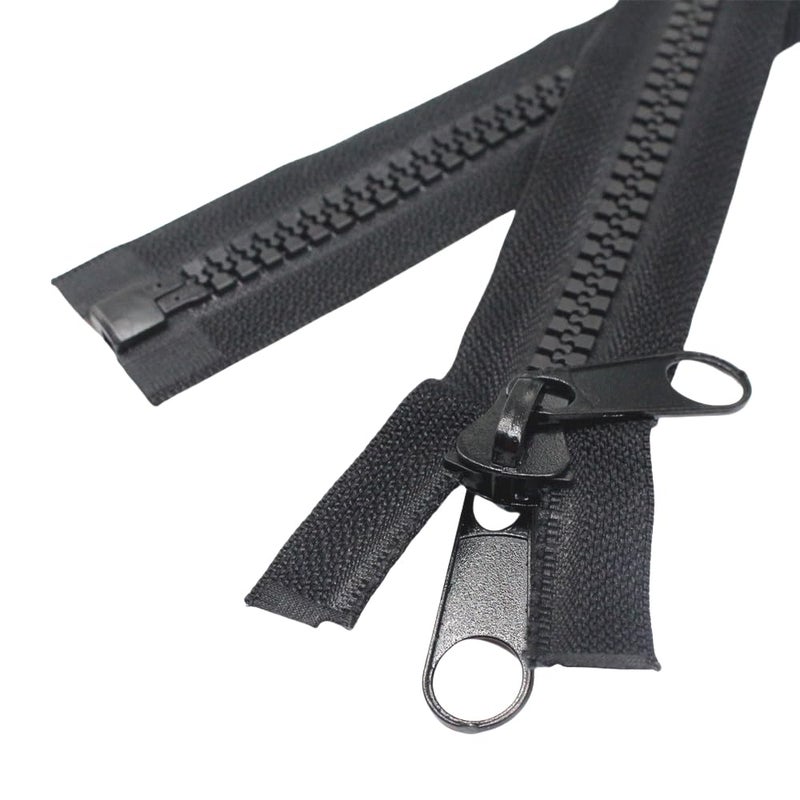 YaHoGa #10 84 Inch Separating Large Plastic Zippers Black Tape with Double Pull Tab Slider Heavy Duty Zippers for Sewing, Sleeping Bag, Boat, Canvas, Cover, Trampoline, Dog Bed, Tent (84" 1pc) - Image 4